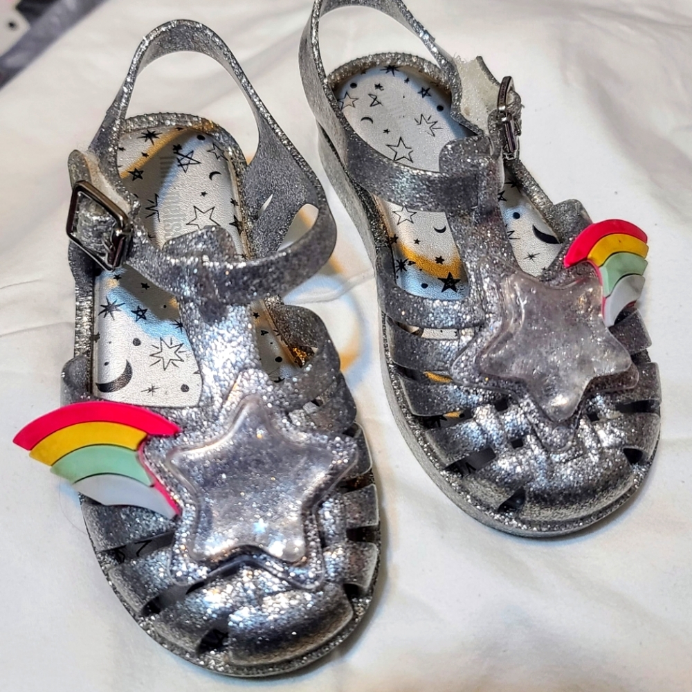 Miss Melissa Silver Star Jelly Sandals